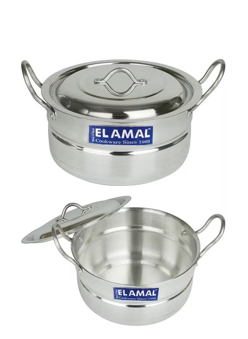 ELAMAL Shiny Aluminum Cookware Set - 5-Piece Cookware and Kitchen Set in Different Sizes (16/18/20/22/24 cm) - Heat-Resistant Handles - High-Quality Egyptian Made - Image 4